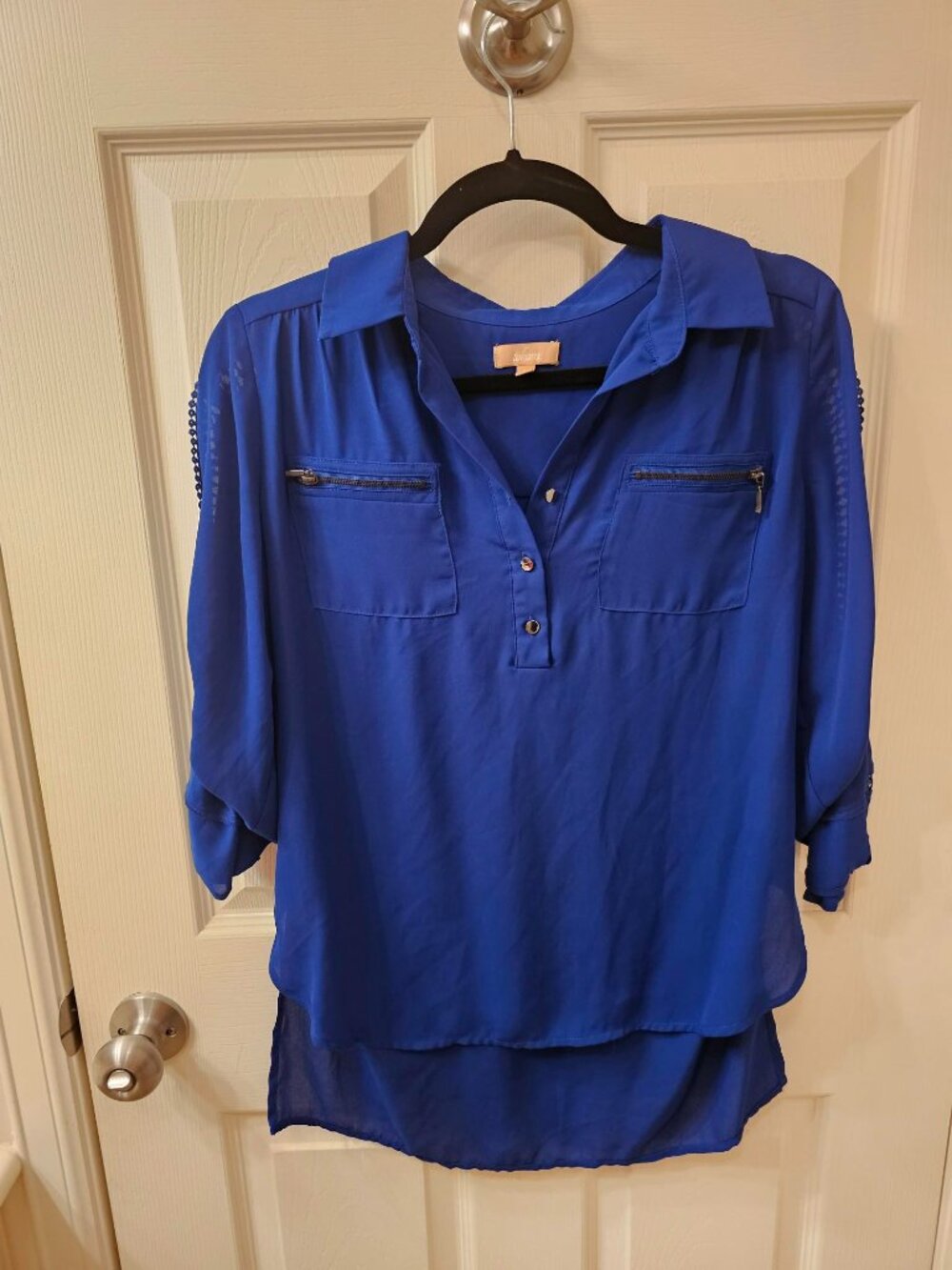 NWOT Takara Medium Cobalt Blue Blouse
